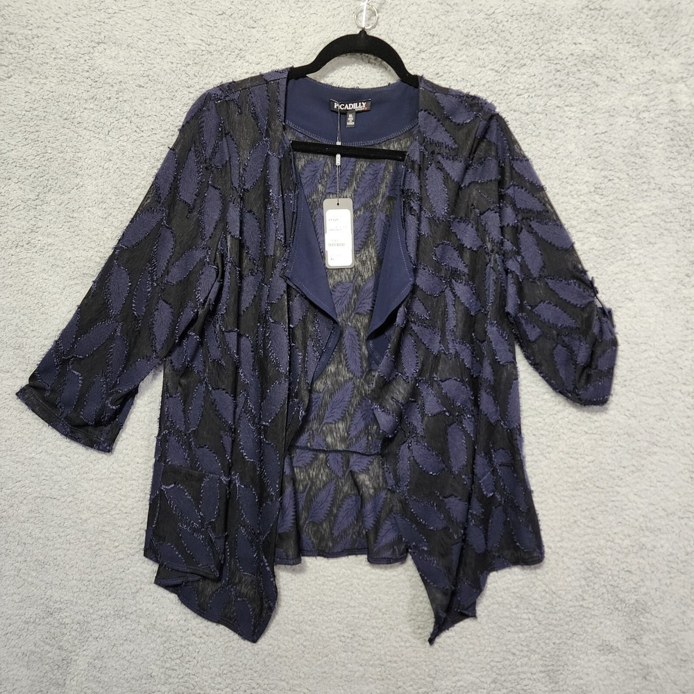 Picadilly Canada Womens Jacket Size XL‎ Blue Shawl Wrap NWT